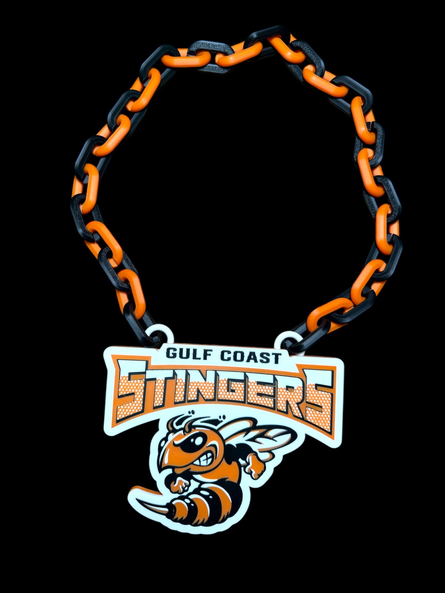 Custom 3D printed Swag Chains – oversized wearable logo or mascot necklace for schools, teams and events