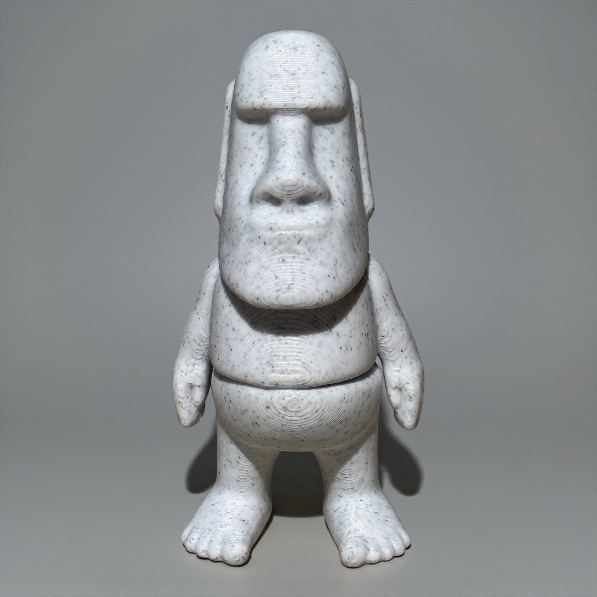 3D printed flexi Moai figurine named Moe – 2.5 inch wiggling Easter Island statue desk toy