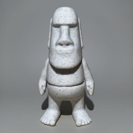3D printed flexi Moai figurine named Moe – 2.5 inch wiggling Easter Island statue desk toy